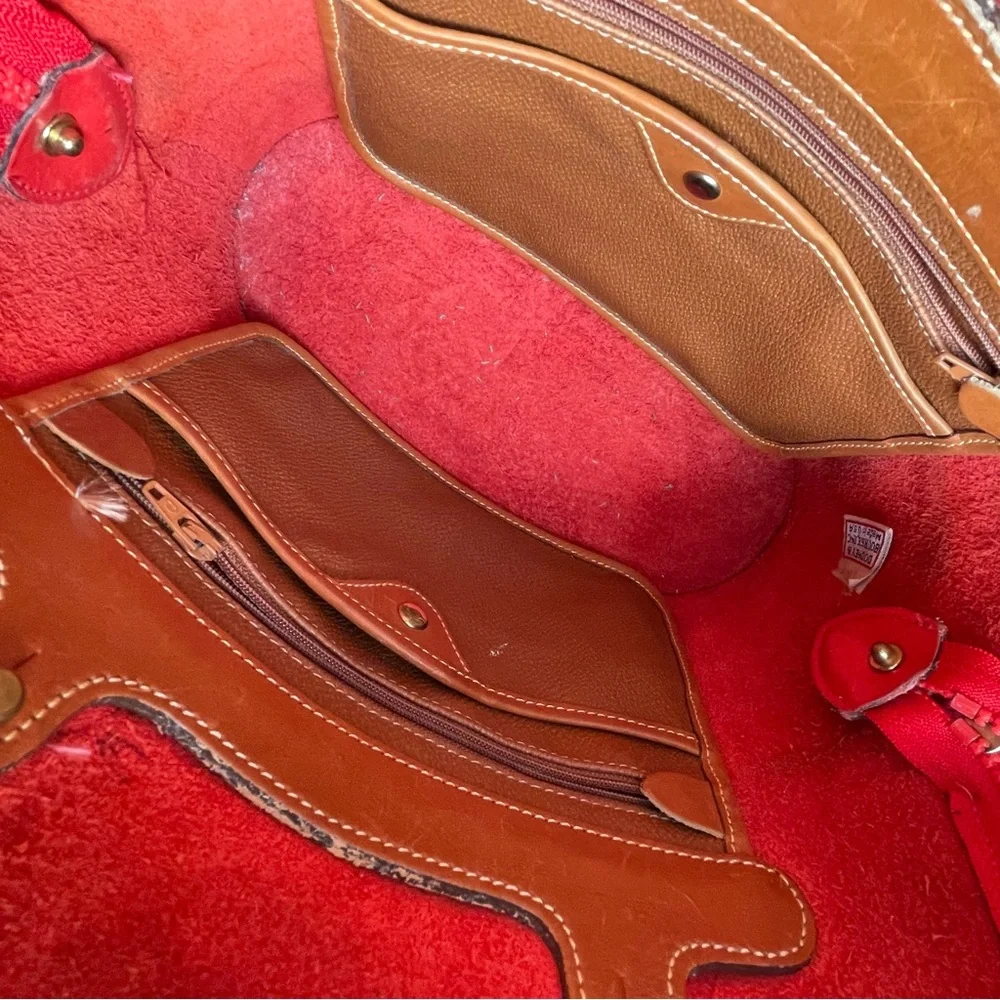 Dooney and Bourke Red Leather Norfolk Case Dome Satchel Bag R04 - Picture 13 of 16